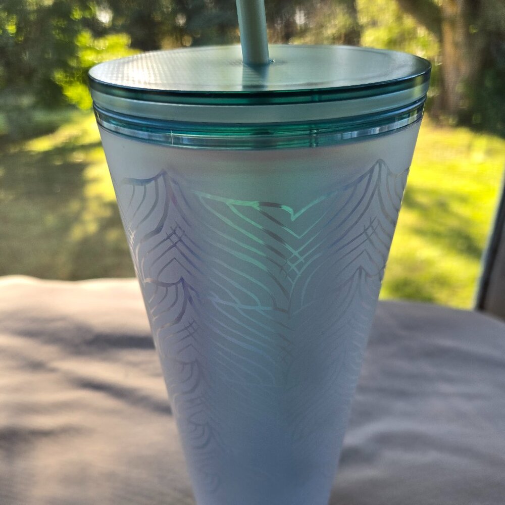 Starbucks Iridescent Mermaid Tails Acrylic Cold Cup 24 Oz